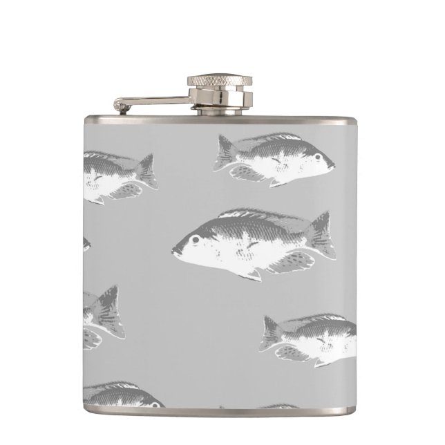 Flasques Poisson gris monochrome (Devant)