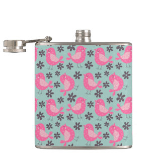 Flasques Polka Dot Birds and Flowers