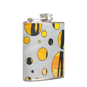 Flasques Polka Dot Tiger noir et orange