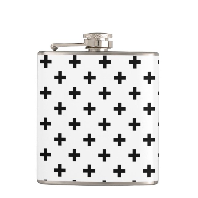 Flasques Polka noire croise sur blanc (Devant)