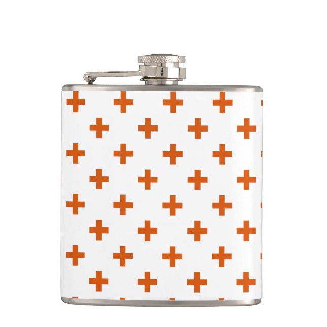 Flasques Polka orange croise sur blanc (Devant)