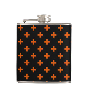Flasques Polka orange croise sur noir