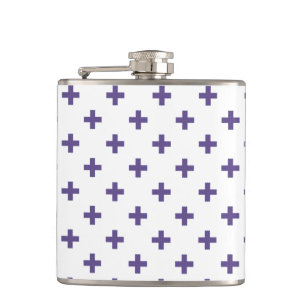 Flasques Polka ultra violette croise sur blanc