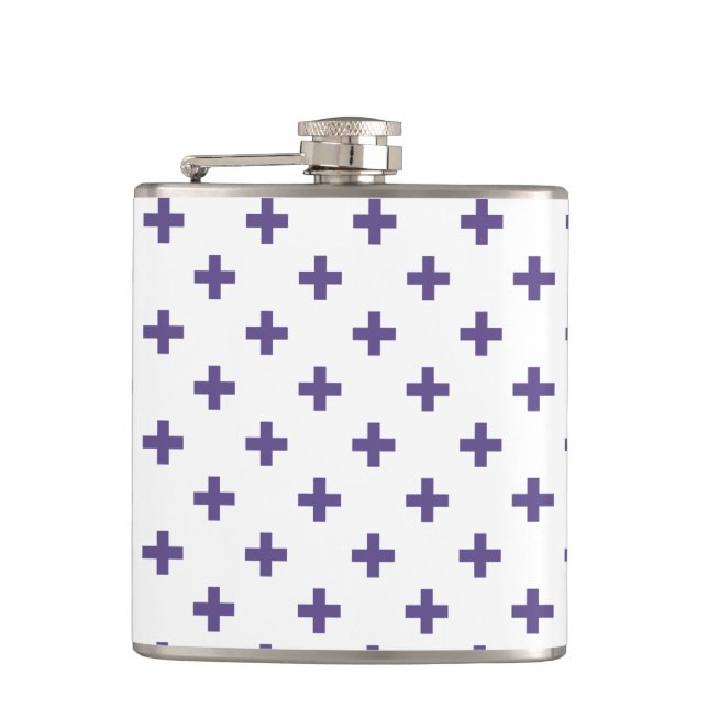 Flasques Polka ultra violette croise sur blanc (Devant)