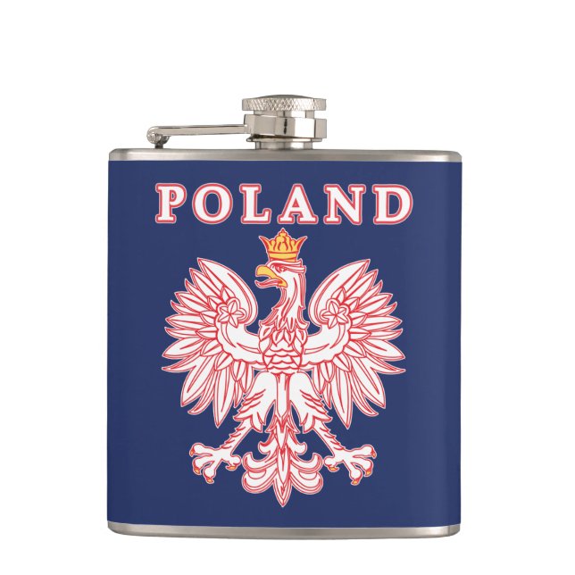 Flasques Pologne avec aigle rouge polonais (Devant)