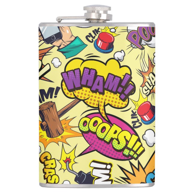 Flasques Pop Art Power Flask - Retro Comic Design (Devant)