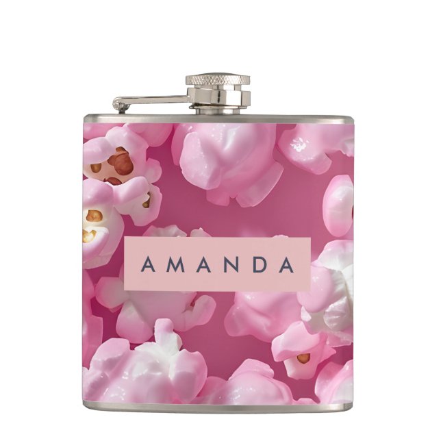 Flasques Popcorn Rose Pastel Personnalisé (Devant)