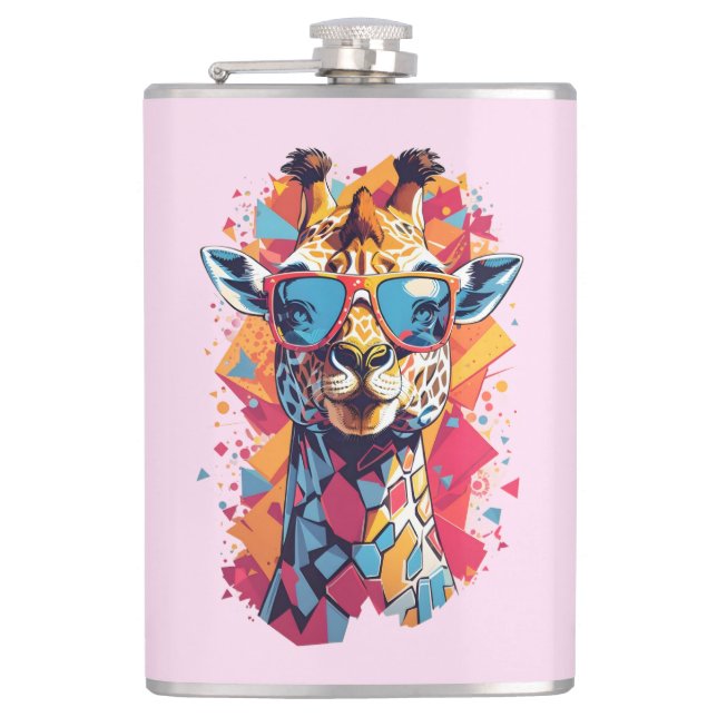 Flasques Portrait de girafe de style graffiti-58567 (Devant)