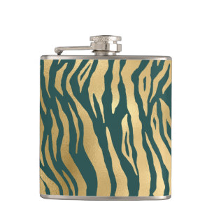 Flasques Poster de animal turquoise et Gold Wild
