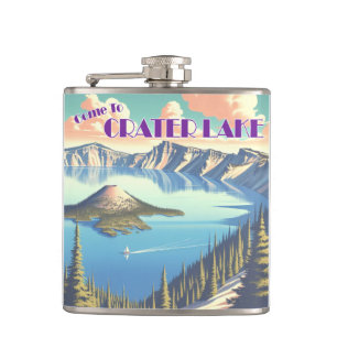 Flasques Poster vintage du lac Crater