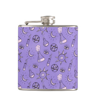 Flasques Potion pourpre, Lune, Motif du soleil et de l'oeil