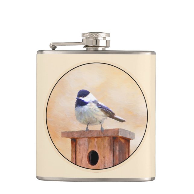 Flasques Poulet sur la peinture d'oiseaux Art original (Devant)