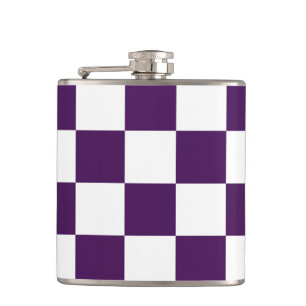 Flasques Pourpre et blanc Checkered