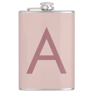 Flasques Poussière d'or rose Monogramme moderne Lettre init