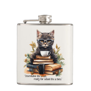 Flasques Prêt Pour L'École Comme Un Patron