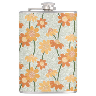 Flasques Pretty retro muted 1970 s flowers