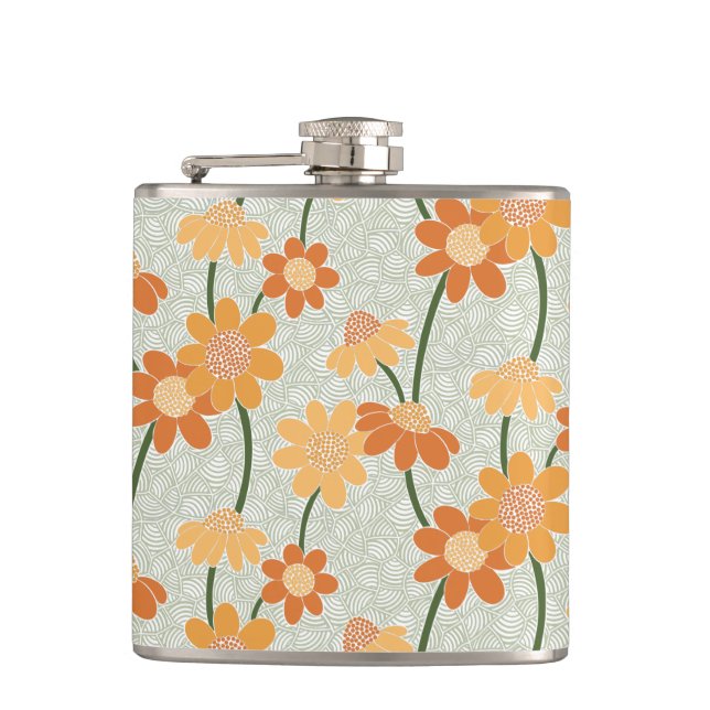 Flasques Pretty retro muted 1970 s flowers (Devant)