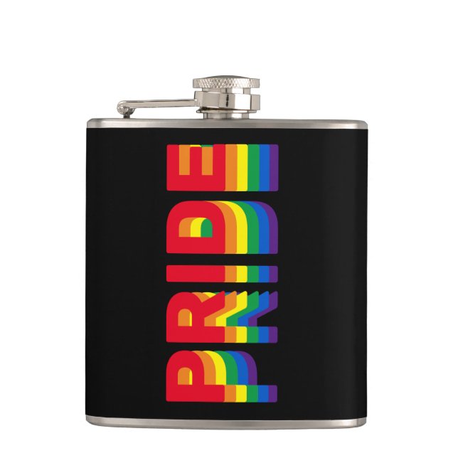 Flasques Pride lgbt lgbtq queer gay rainbow couleurs noir (Devant)