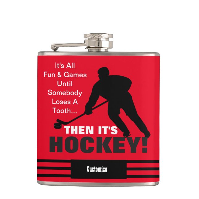 Flasques Puis c'est Hockey Vinyl Wrapper Flask (Devant)
