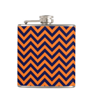 Flasques Pumkin, Navy Blue Large Chevron Zig Zag