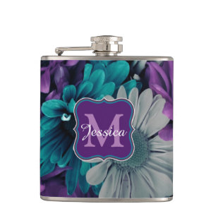 Flasques Purple and Blue Flower Smash Personnalisé