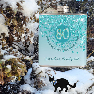 Flasques Quatre-vingts et Turquoises Parties scintillant bl
