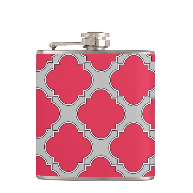Flasques Quatrefoil rouge et gris (Devant)