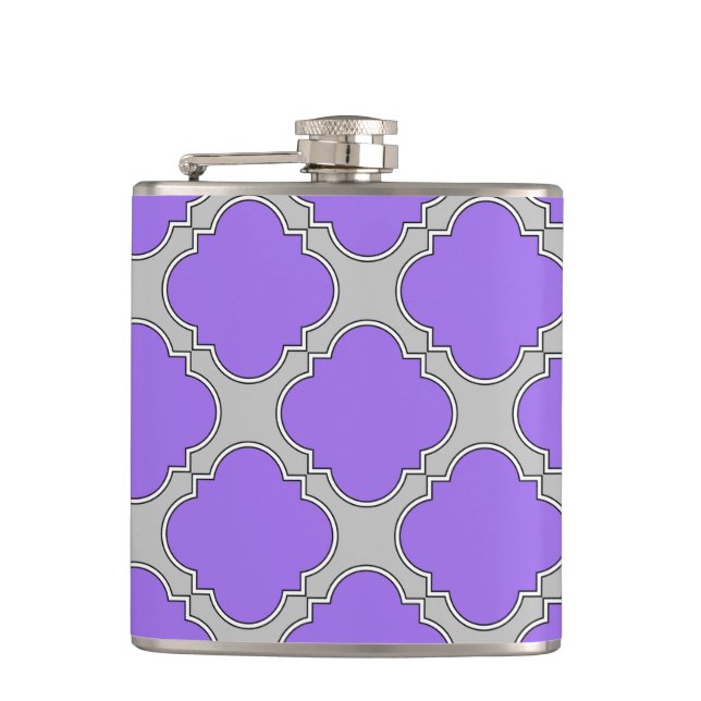 Flasques Quatrefoil violet et gris (Devant)