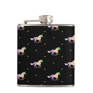 Flasques Rainbow Unicorns & Gold Stars Motif