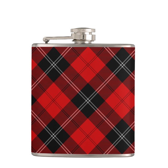 Flasques Ramsay tartan rouge noir plaid (Devant)