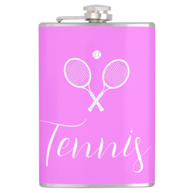 Flasques Raquettes de tennis et balle rose foncé  (Devant)