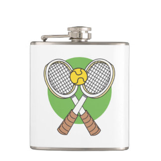 Flasques Raquettes et boule de tennis