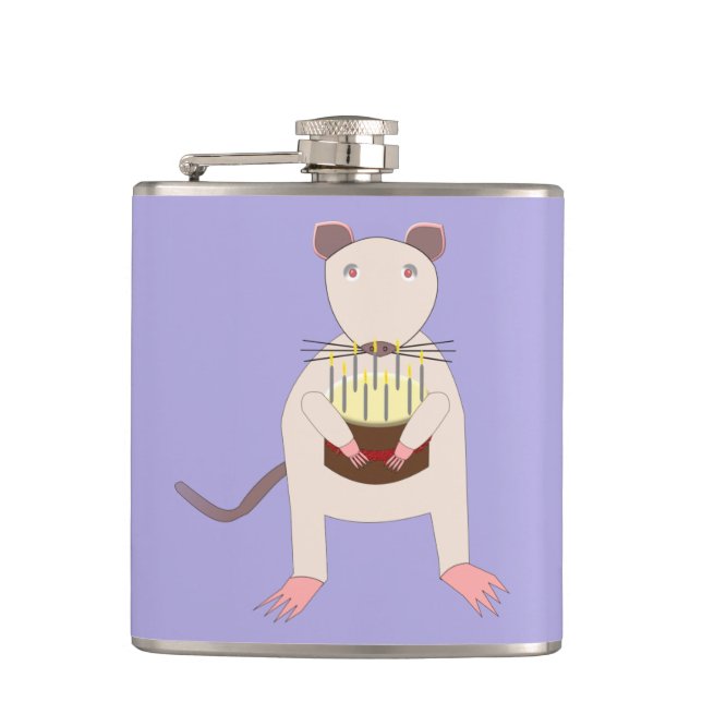 Flasques Rat de Siamese avec gâteau d'anniversaire (Devant)