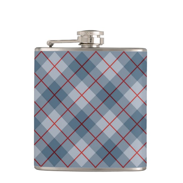 Flasques Rayure Bleu-Rouge de plaid polarisé (Devant)