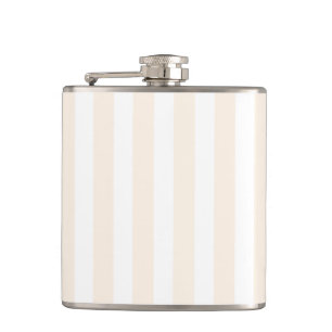 Flasques Rayures de bonbon beige et blanc