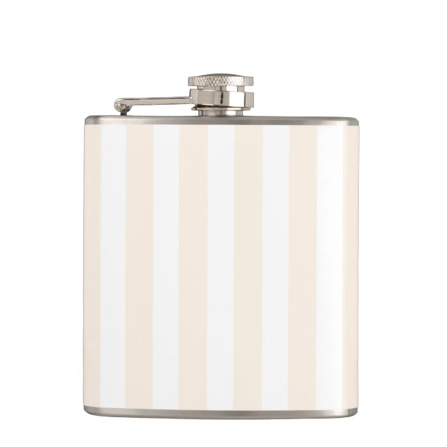 Flasques Rayures de bonbon beige et blanc (Devant)