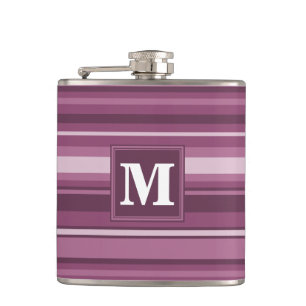 Flasques Rayures de mauve de monogramme