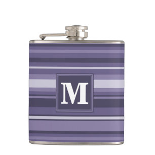 Flasques Rayures violettes de cuir monogramme