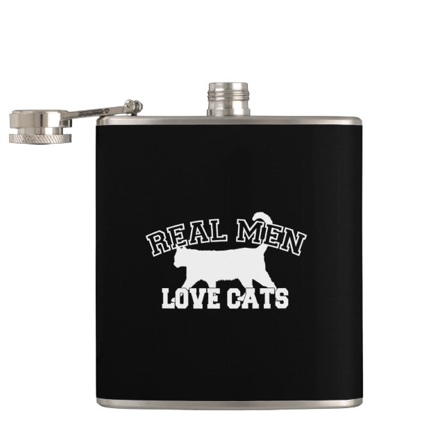 Flasques Real Men Love Cats Celui-ci est blanc (Ouvert)