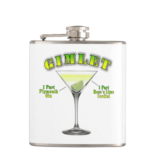 Flasques Recette de cocktail Gimlet Martini Art (Devant)
