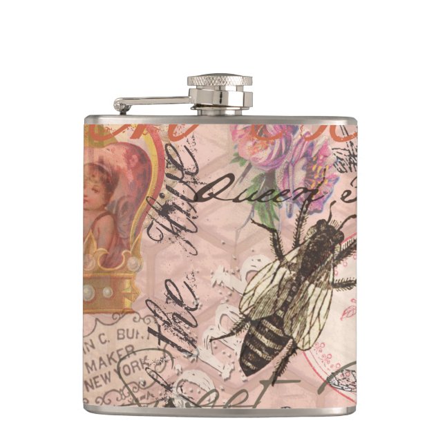 Flasques Reine Abeille Vintage Beau Collage (Devant)