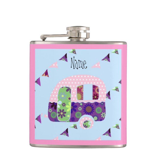 Flasques Remorque rétro Shabbychic, camping-car, caravane (Devant)