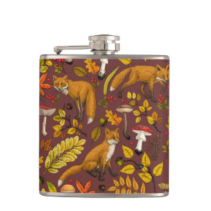 Flasques Renards d'automne sur chocolat brun