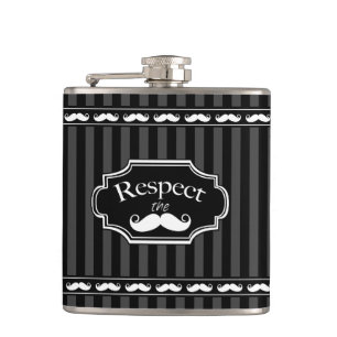 Flasques Respectez le Stache M. Hipster Vintage Retro