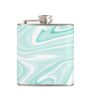 Flasques Retro Aqua Green Swirl Liquid Peinture esthétique