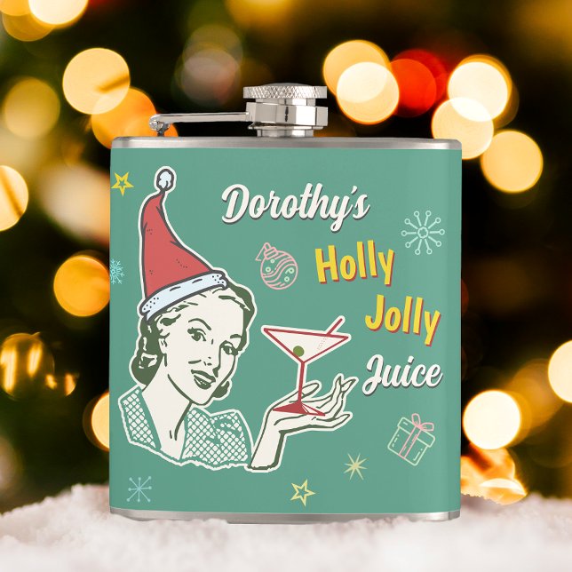 Flasques Retro les années 50 Noël Holly Jolly Jolly Juice d (Créateur téléchargé)