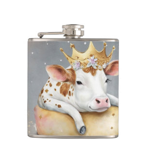 Flasques Rêve de vache royale sur le trône de fromage