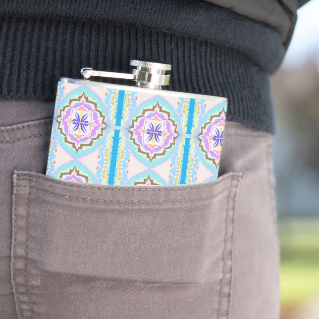 Flasques Rêve Pastel Boho Géométrique Kaléidoscope (In Situ)