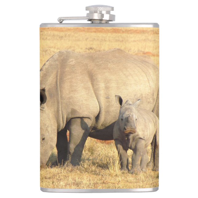 Flasques rhinocéros mignons en afrique (Devant)