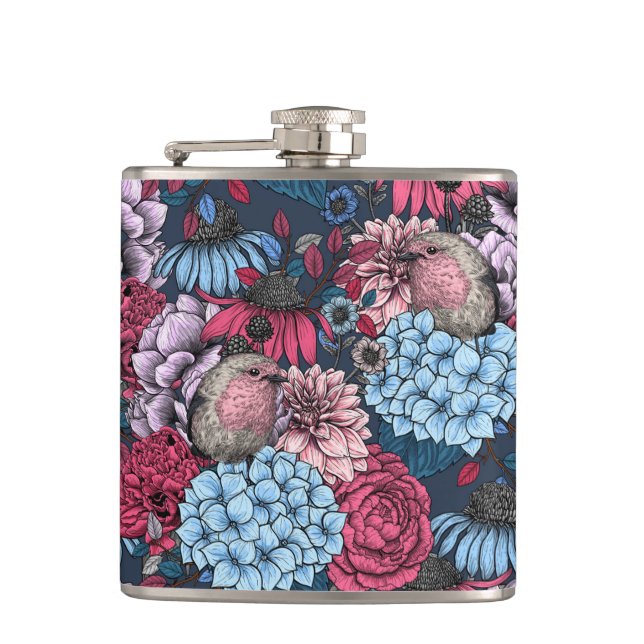 Flasques Robins dans le jardin 3 (Devant)